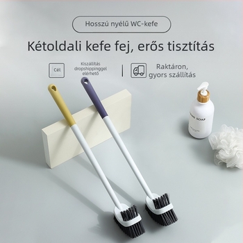 WC-tisztító ecset, hosszú nyél, falra szerelhető, műanyag, 0,16 kg, 1 db