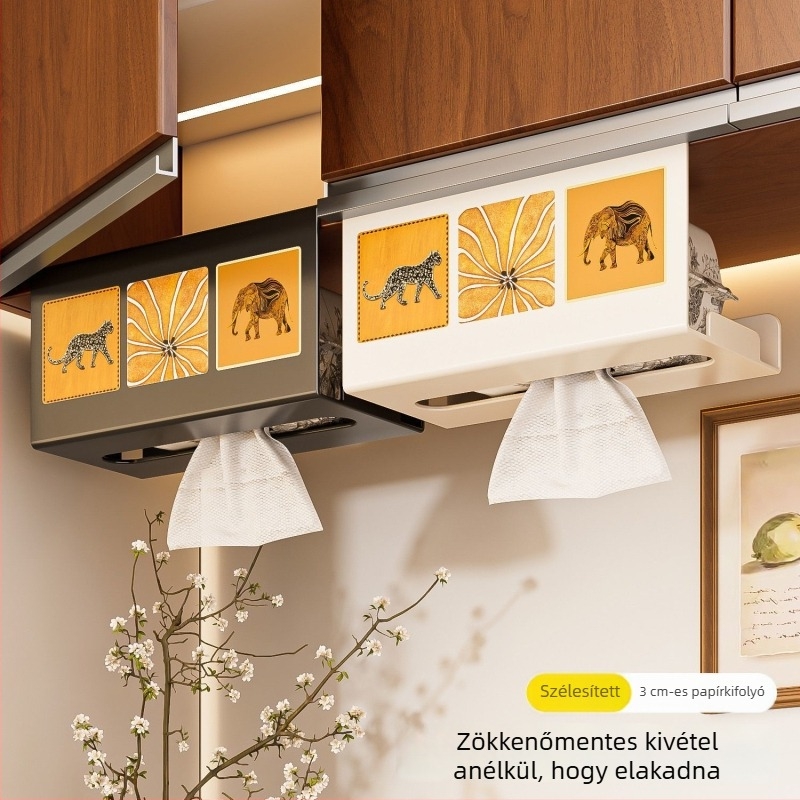 Fali papírzsebkendő- és törölközőtartó, szénacélból készült, modern-minimalista stílus, többfunkciós, nappali és fürdőszoba számára