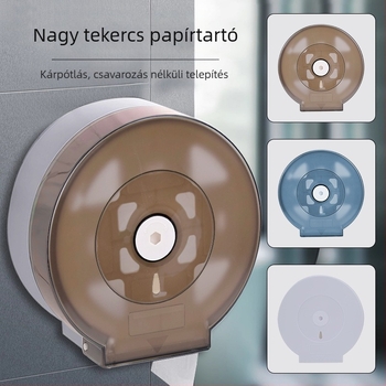Fali szerelésű toalettpapírtartó doboz | Műanyag | Fúrás nélküli szerelés | Vízálló | Modern, minimalist dizájn