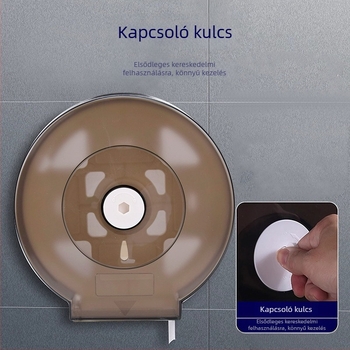 Fali szerelésű toalettpapírtartó doboz | Műanyag | Fúrás nélküli szerelés | Vízálló | Modern, minimalist dizájn