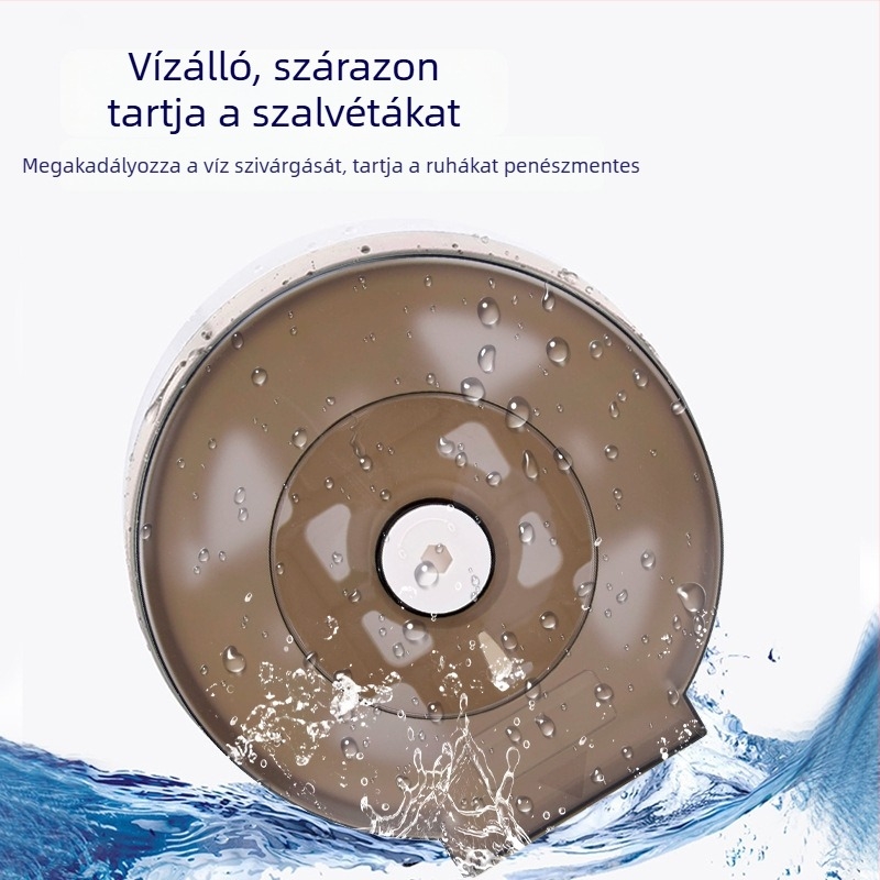 Fali szerelésű toalettpapírtartó doboz | Műanyag | Fúrás nélküli szerelés | Vízálló | Modern, minimalist dizájn