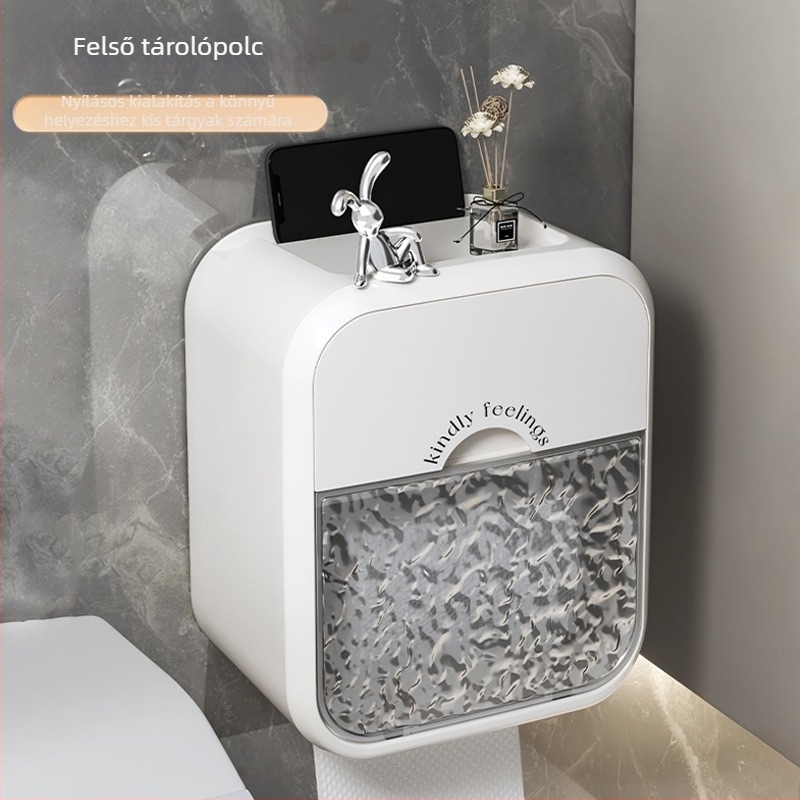 Fali WC-papír tartó, gleccser mintázat, műanyag, vízálló, modell 2784
