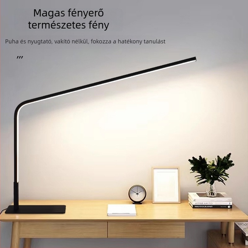 LED szemvédős asztali lámpa diákok számára — szilikon árnyékoló, távirányító, 220V, CRI ≥90, modern minimalista kialakítás