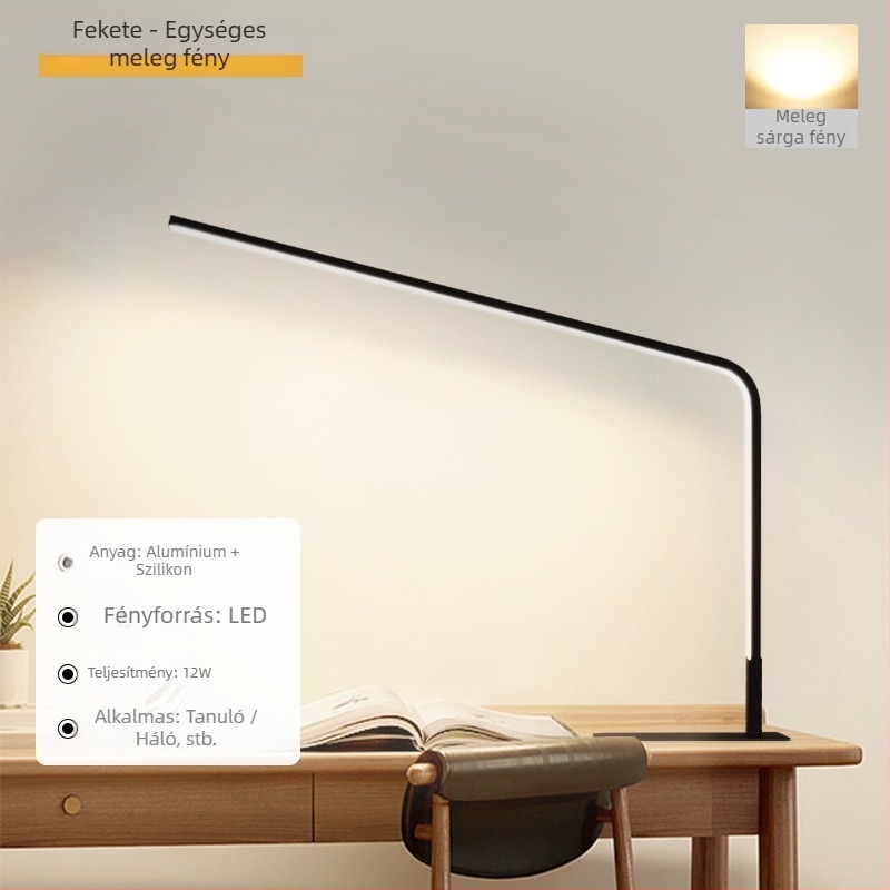 LED szemvédős asztali lámpa diákok számára — szilikon árnyékoló, távirányító, 220V, CRI ≥90, modern minimalista kialakítás