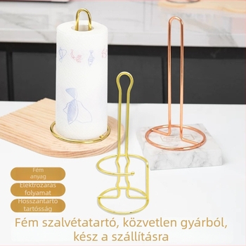 Függőleges fém törlőpapír tartó, nordic stílusú, konyhai asztalhoz, modell XJ-6358, multifunkcionális