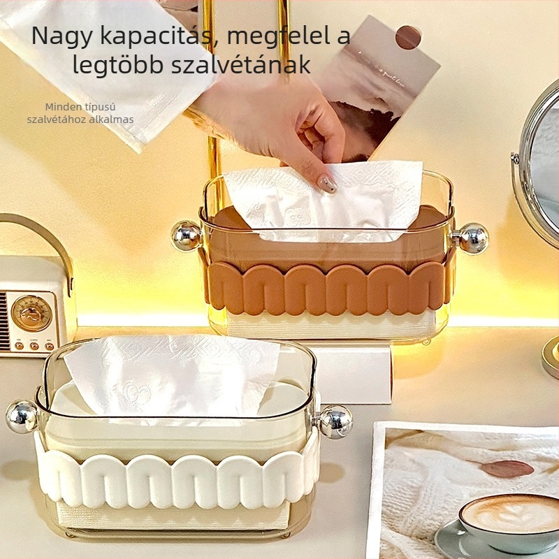 Papírzsebkendő tartó műanyagból, modell 001, Taizhou eredet, 60 darabos csomag, Light Luxury stílus.