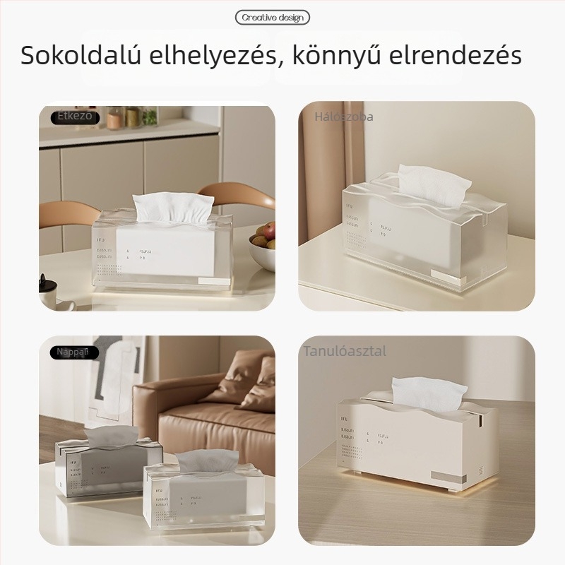 PET asztali szalvétatartó, modell 2922, modern-minimalista stílus, multifunkcionális, húzható szalvéta, Márka Marys Brother