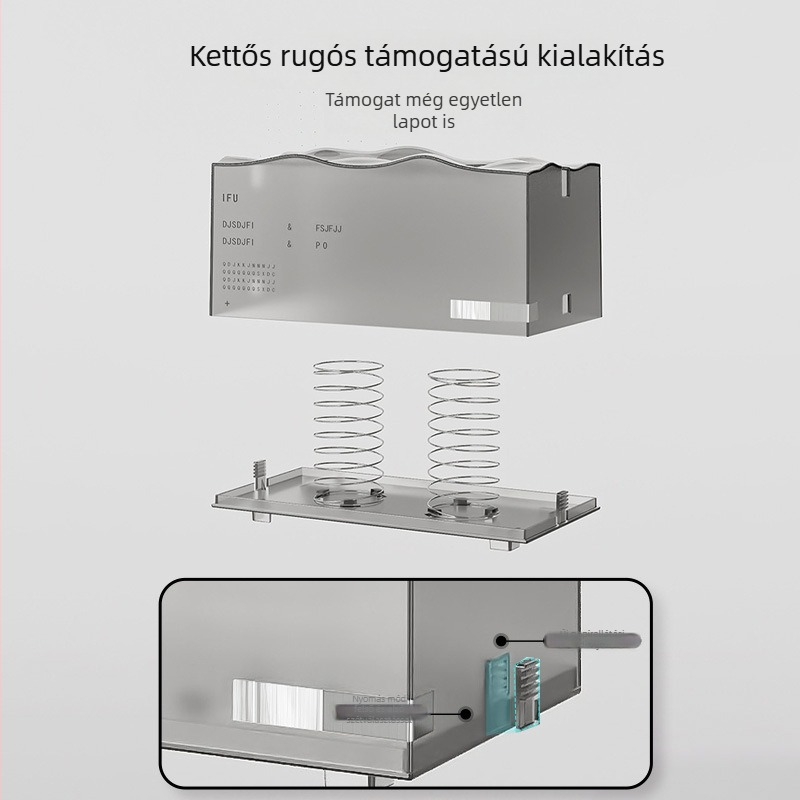 PET asztali szalvétatartó, modell 2922, modern-minimalista stílus, multifunkcionális, húzható szalvéta, Márka Marys Brother
