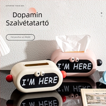 Dopamine papírzsebkendő-doboz More pie, PP, Modell 9022, 60 darab, alkalmas autóba, nappaliba, fürdőszobába, stílus: könnyű luxus