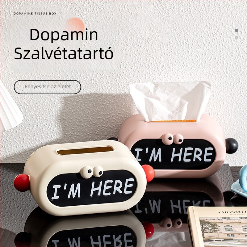 Dopamine papírzsebkendő-doboz More pie, PP, Modell 9022, 60 darab, alkalmas autóba, nappaliba, fürdőszobába, stílus: könnyű luxus