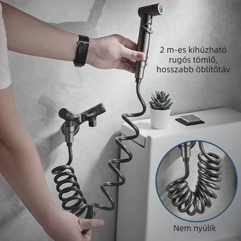 WC-bidé permetezőpisztoly szögcsappal, teljes réz kivitel, egyfunkciós, CE tanúsítvány, testreszabható, szerelés nem tartozék