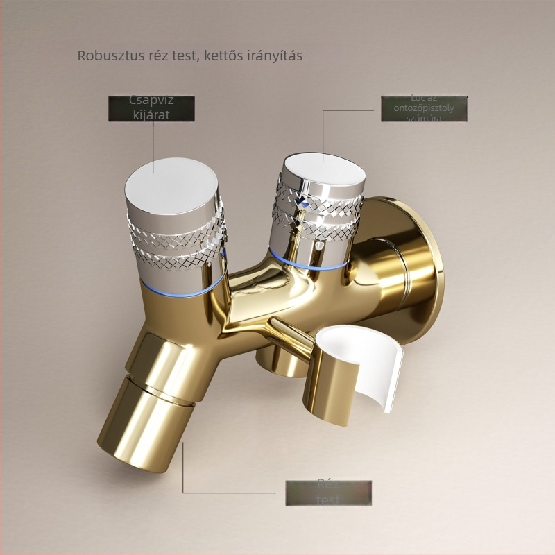 WC társ permetezőpisztoly — sárgaréz+ABS, falra szerelhető, egynyílású csap, gombos működés, magas nyomású víz