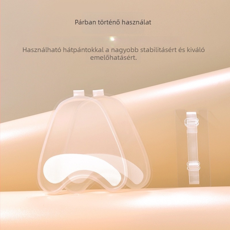 Egyrészes, pumpálható láthatatlan melltartó kis mellekhez, push-up hatás, varrat nélküli, levehető dupla vállpántokkal, oldalsó csattal, nylon/elastán anyag, esküvői ruhákhoz