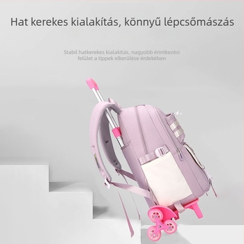 Iskolai gurulós hátizsák nagy kapacitással (Oxford anyag, lélegző, vízálló, ultra könnyű, légpárnás vállpánt)