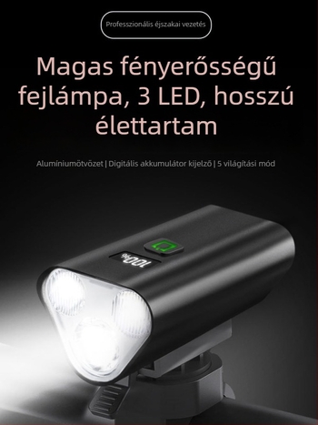 Első kerékpárlámpa út- és terep kerékpárokhoz, éjszakai tekeréshez, függő rögzítéssel (Kód: 1239; Márka: Beautiful shirt; Importált: Nem)