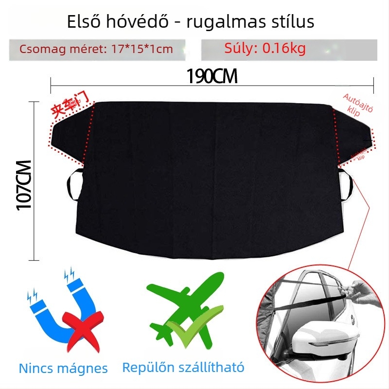 Elülső autó hóvédő huzat, Oxford anyagból, mágneses rögzítés, Toyota kompatibilis, egyedi logó