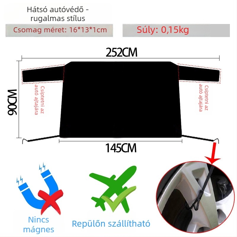 Elülső autó hóvédő huzat, Oxford anyagból, mágneses rögzítés, Toyota kompatibilis, egyedi logó