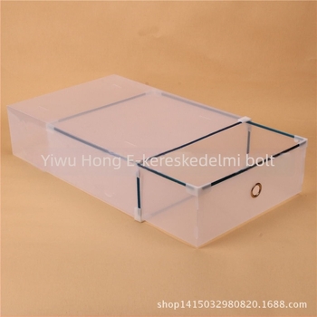 Cipősdoboz fém éllel — fiókos, egyszerű és modern tároló, átlátszó PP anyag (PP; Fiókos; Egyszerű/Modern; Átlátszó; 0,45 kg)