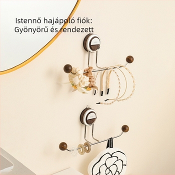 Hajpánt tároló polc szívóval, rozsdamentes acélból, 1 emeletes, fúrás nélküli felületre szerelhető, Fürdőszobába és konyhába