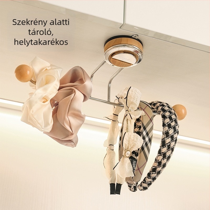 Hajpánt tároló polc szívóval, rozsdamentes acélból, 1 emeletes, fúrás nélküli felületre szerelhető, Fürdőszobába és konyhába