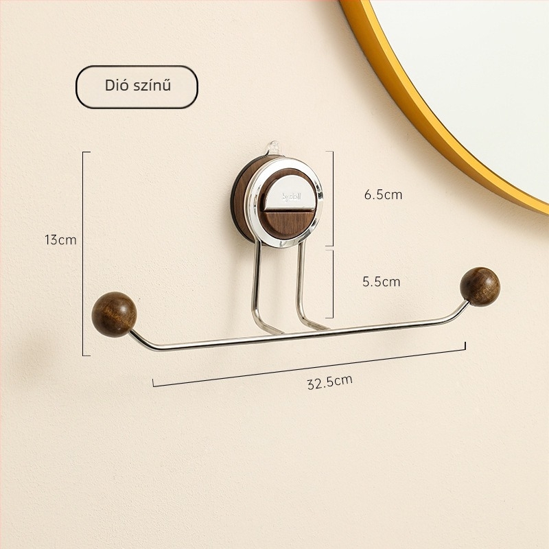 Hajpánt tároló polc szívóval, rozsdamentes acélból, 1 emeletes, fúrás nélküli felületre szerelhető, Fürdőszobába és konyhába