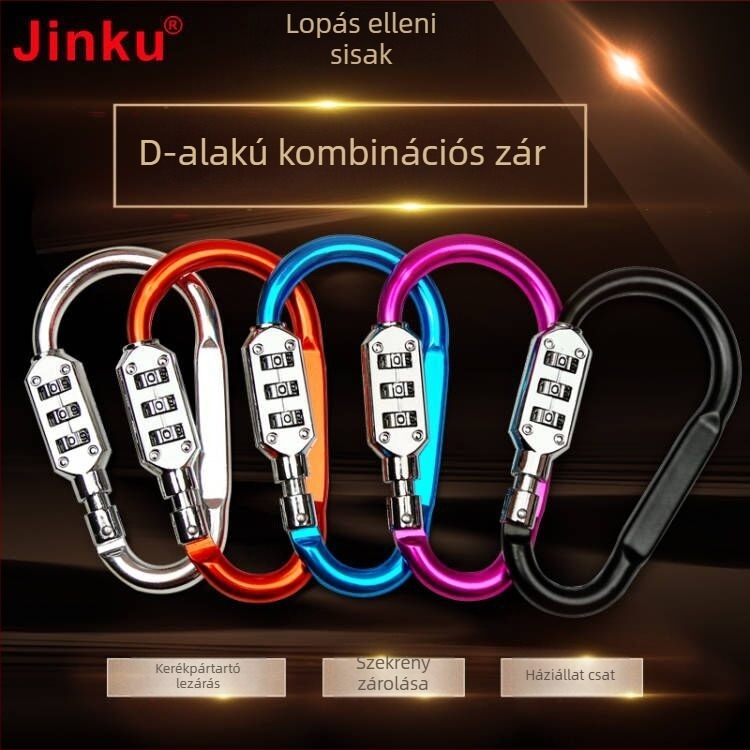 Mechanikus lakat D-típusú hátizsák-karabinerrel, cinkötvözetből, modell 407, testreszabható feldolgozás