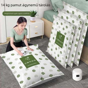 Vákuumos tároló tasak ruhákhoz és takarókhoz – vastagított, szívó típusú, PA+PE anyag, pumpa nélkül, 150 darabos csomag