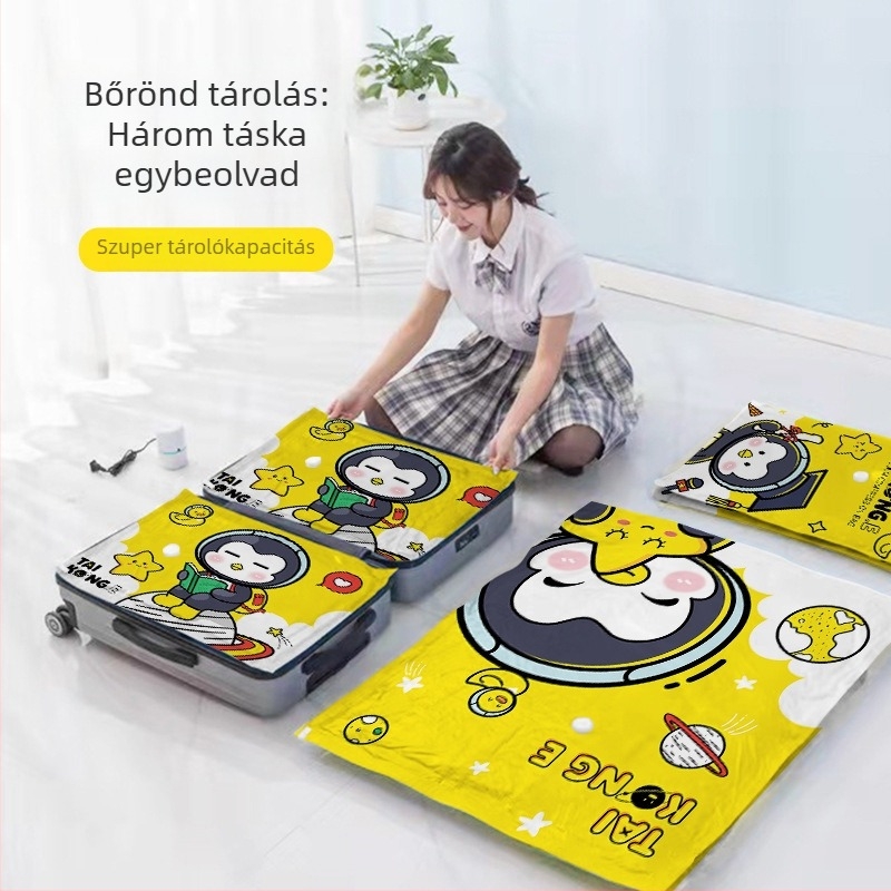 Vákuumkompressziós táska paplanok és ruhák tárolására, szívó típus, PA-PE anyag, modell Y171, Zhejiang származás