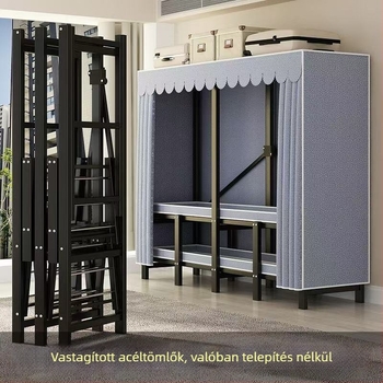 Összehajtható gardrób acélvázú - szerelés nélküli, tartós, egyszerű, modern dizájn
