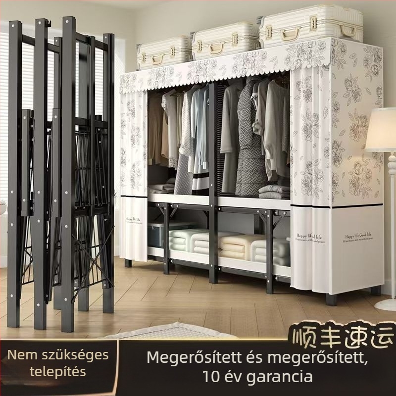 Összehajtható gardrób acélvázú - szerelés nélküli, tartós, egyszerű, modern dizájn
