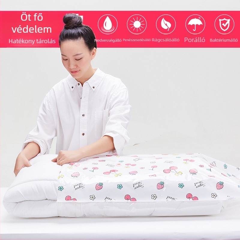 Jiajiale vákuum-tömörítő tasak, PET+PE, Jac-9401, Girl Series Cherry, paplanokhoz és ruhákhoz