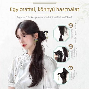 Új kínai stílusú copf paróka nőknek, hőálló szálak, nem festhető, márka Strange, modell Gfym ponytail