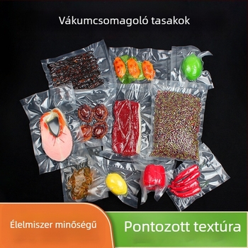 Hálós textúrájú vákuumtasak tengeri uborkához, élelmiszer-minőségű anyag, vastagított műanyag, mikrohullámú sütő kompatibilis, antibakteriális, -60°C-tól 140°C-ig