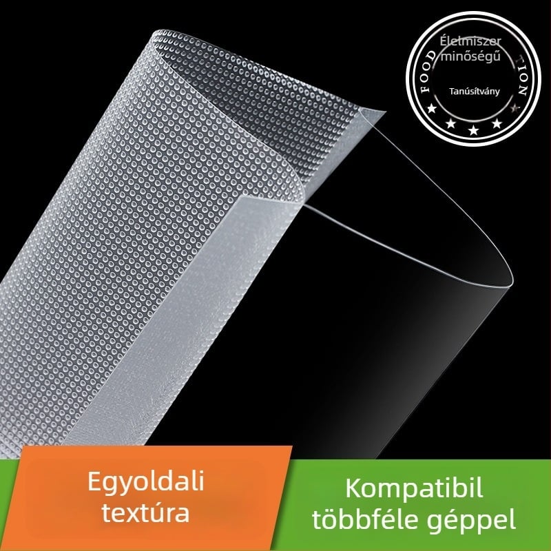 Hálós textúrájú vákuumtasak tengeri uborkához, élelmiszer-minőségű anyag, vastagított műanyag, mikrohullámú sütő kompatibilis, antibakteriális, -60°C-tól 140°C-ig