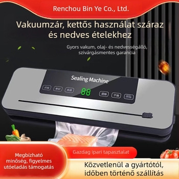 Élelmiszer vákuumos csomagoló gép, műanyag tokozás, ABS ház, 100 W, AC tápegység, kapacitás legfeljebb 500 ml
