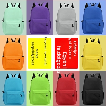 Iskolai hátizsák egyedi logóval, Oxford anyag, légáteresztő és kopásálló, városi egyszerű stílus, görbült vállpántok