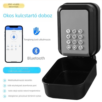 Intelligens jelszavas kulcstartó doboz, alumínium ötvözet, modell G22_, Bluetooth a távoli nyitáshoz, kültéri vízálló, szállodák és panziók számára.