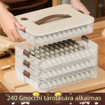 Gombóc tároló doboz — élelmiszer-minőségű, fagyasztásra alkalmas, átlátszó, fedéllel (Műanyag; Modern és minimalist dizájn)