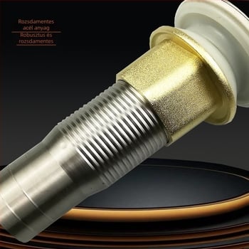 Rozsdamentes acél mosdólefolyó pop-up típus, modell Short Bounce Drainer, márka Huixin, modern minimalist stílus