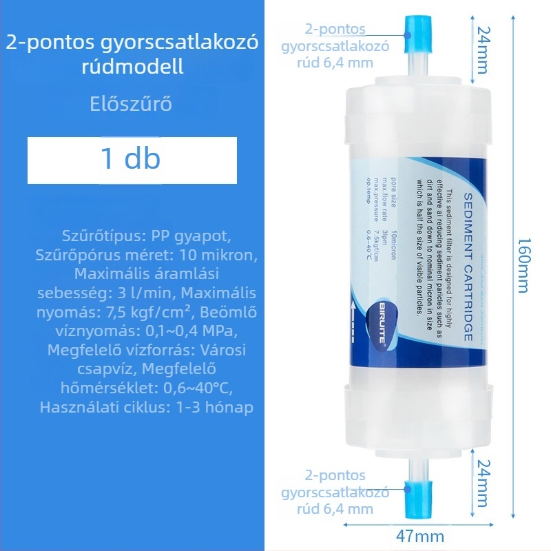 Vízszűrő elem Briette – PP pamut; WC-hez, mosógéphez, zuhanyhoz és bojlerhez; eltávolítja a rozsdát és az üledéket