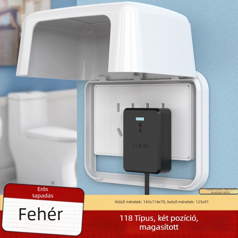 FDUN 118-típusú universalis kétpólusú vízálló dugaszoló és kapcsoló fedél intelligens WC-hez és melegítőhöz