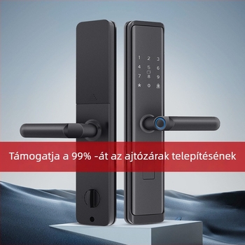 Intelligens ajtózár ujjlenyomat- és jelszó funkcióval — 40 ujjlenyomat tárolás; >1 000 000 nyitás; szkennelési idő <0,1 s; hamis elfogadási ráta 0,001%; hamis elutasítási ráta 1,0%