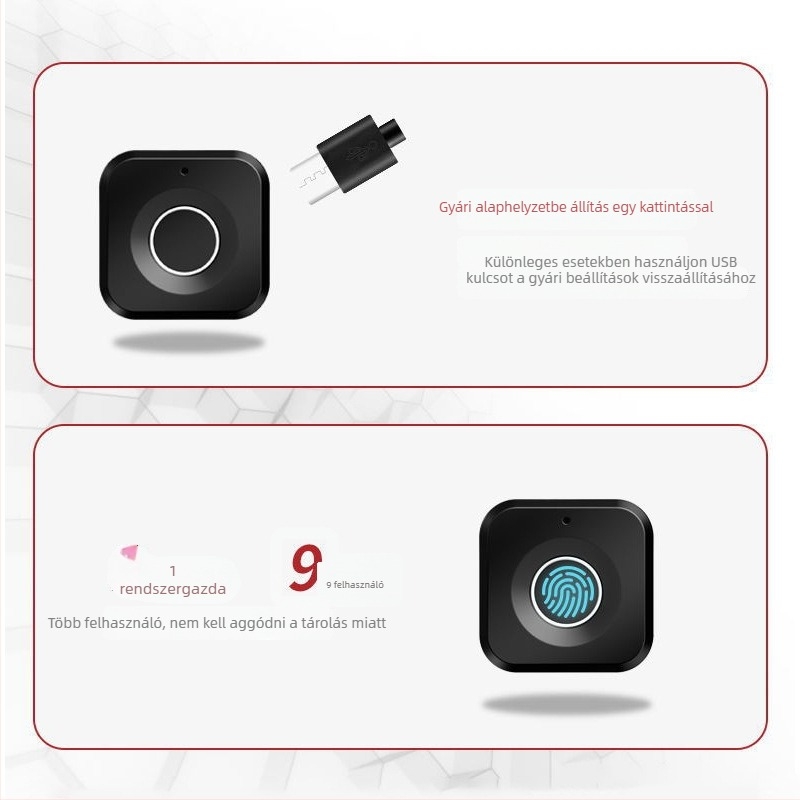Elektronikus ujjlenyomat- és jelszavas zár fiókokhoz és szekrényekhez, modell 138-1AP; 10 ujjlenyomat tárolása; több mint 100k feloldás; szkennelési idő 0,1 s; működési hőmérséklet -20…70°C; alkalmas fiókokhoz, ruhásszekrényekhez, iratszekrényekhez és széf