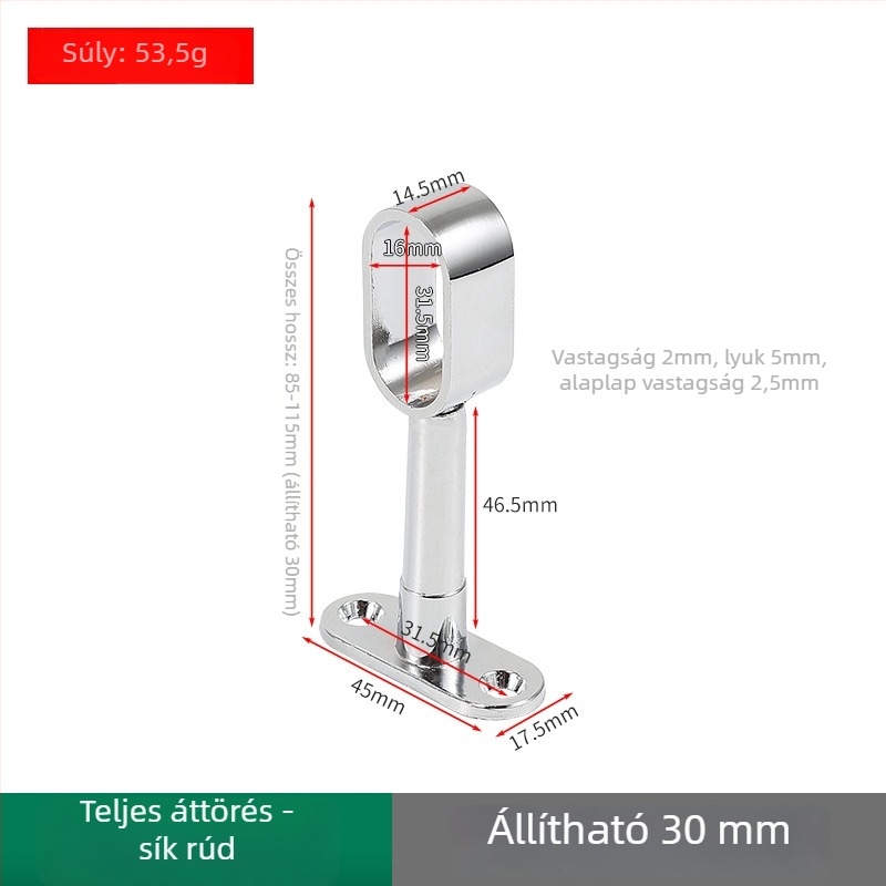 Garderobás ruhatartó, felső szerelés, invertált állítható | Cinkötvözet | PAWIS 2049/2050 | Elektroplating | Modern stílus
