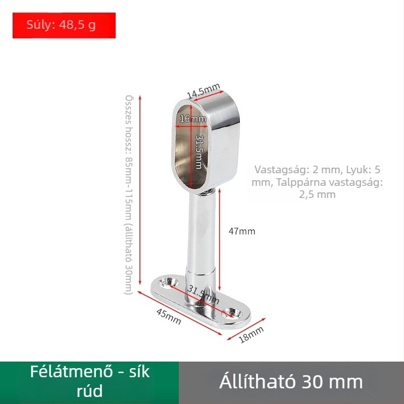 Garderobás ruhatartó, felső szerelés, invertált állítható | Cinkötvözet | PAWIS 2049/2050 | Elektroplating | Modern stílus
