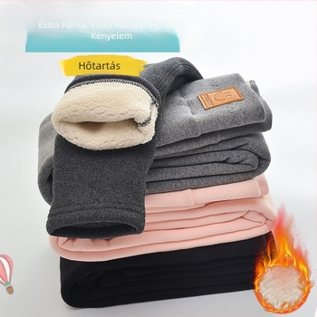 Kislányok pamut leggings fleece bélés, magas derekú, téli meleg, puha felület