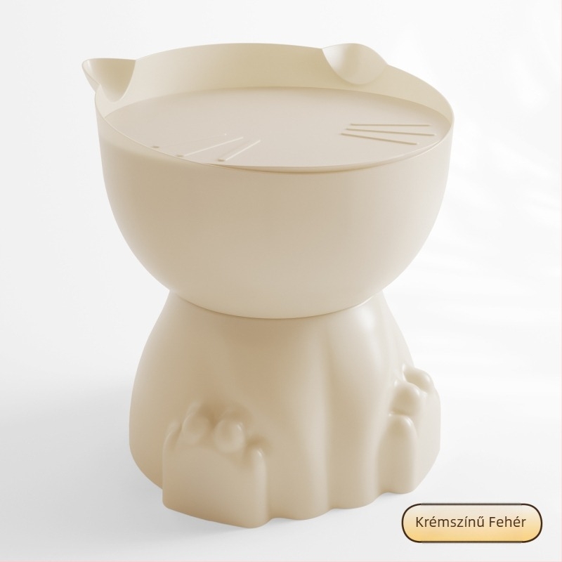 Macska mancsa formájú éjjeliszekrény, műanyag felső, kerek sarkok, tároló polc, teljesen összeszerelve