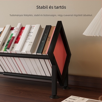 Asztali könyvespolc állítható elválasztóval, egyvonalas elválasztó, modell W760, vasból készült kivitel, egyszerű és modern stílus