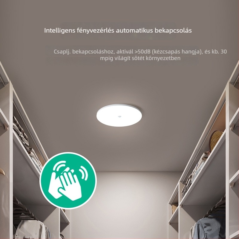 Mennyezeti lámpa (LED, mozgásérzékelő, 220V, 10-15 m² lefedettség)