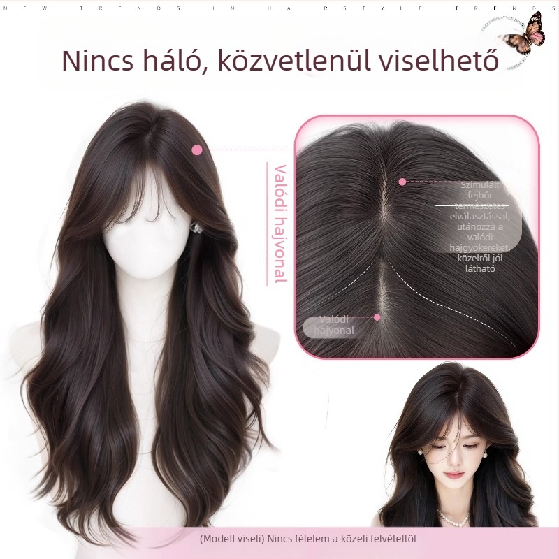 Női hajhosszabbítás, volumentop rész, hőálló huzal, mechanikus feldolgozás, nem festhető és nem készíthető perm